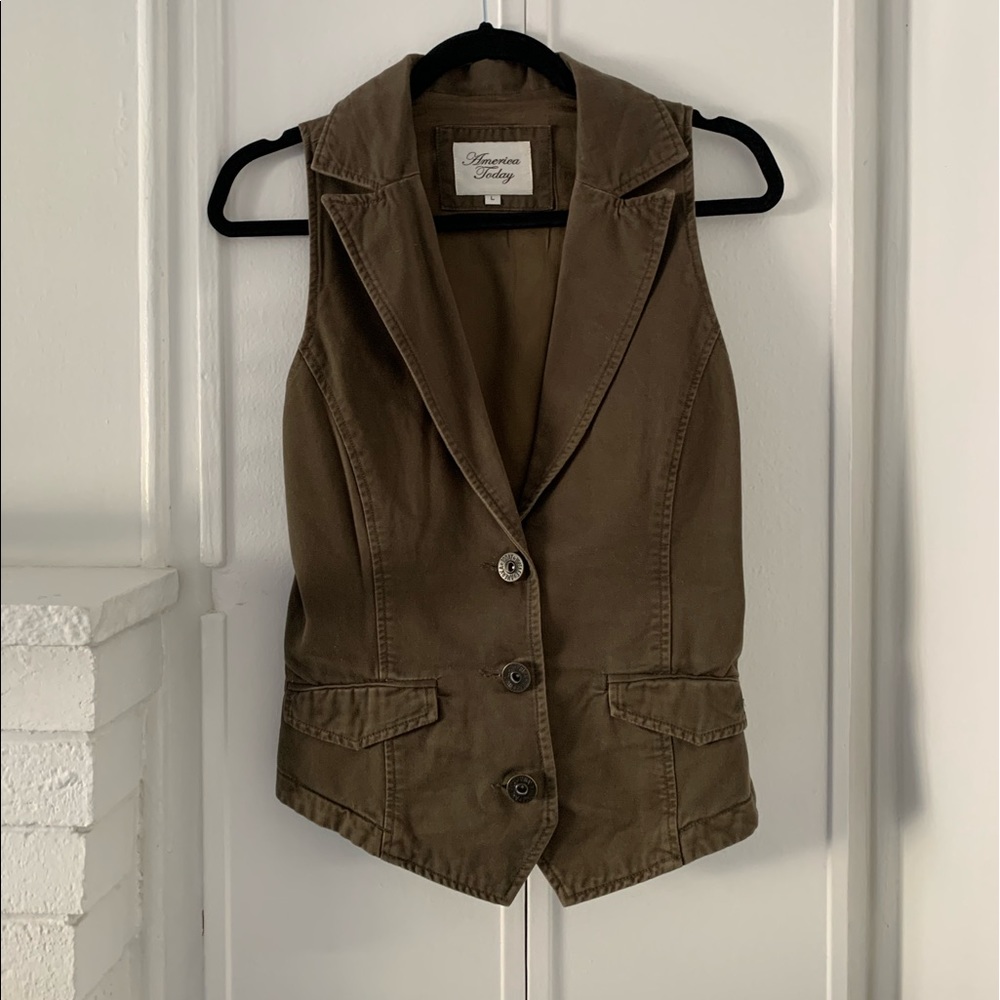 Khaki green waistcoat